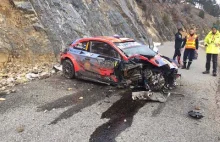 Potężny wypadek Otto Tänaka podczas rajdu WRC Monte Carlo 2020