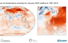 Europa: Rekordowo ciepły styczeń 2020 roku