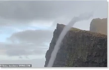 Na Wyspach Owczych zaobserwowano zjawisko "odwróconego wodospadu"