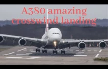 Widowiskowe lądowanie Airbusa A380 podczas sztormu Dennis