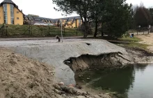 Plaża nad jeziorem Żbik zalana betonem [ZDJĘCIA] [AKTUALIZACJA