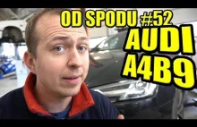 #52 audi a4b9 3.0tdi, aczwórka bedzięwiątka - od spodu na podnośniku