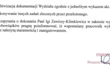 Poprosiłem starostę o odpowiedź odnośnie dokonań zatrudnionej radnej PiS