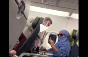 Kobieta w stroju muzułmanki próbowała podpalić samolot zapalniczką