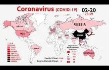 Timelapse mapy świata zarażonych koronawirusem