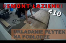 Układanie płytek na podłodze - gres 80x20 - Remont łazienki #10