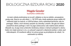 Magda Gessler nominowana do Biologicznej Bzdury za cebulę jako lep na wirusy