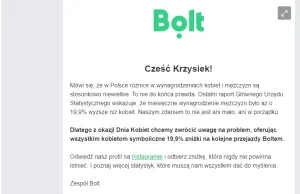 Bolt dyskryminuje mężczyzn