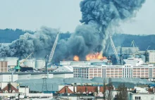 Pożar w porcie w Gdyni. Płonie magazyn zbożowy