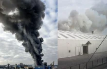 Pożar w Bałtyckim Terminalu Zbożowym - płonie dach elewatora! [WIDEO]
