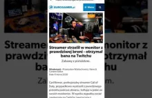 Streamer strzelił monitor ban Twitchu stałe