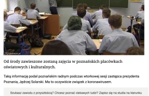 Od środy zawieszone zostaną zajęcia w poznańskich szkołach, miejskich placówkach