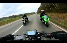 Niebezpieczna mijanka motocyklistów
