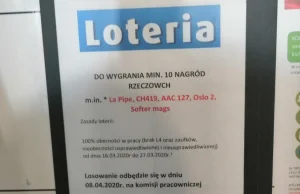 Firma TRIO LINE spod Poznania organizuje loterię dla pracowników...