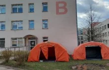 Trwa ewakuacja pacjentów szpitala w Łomży [FOTO i VIDEO