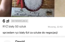 Handel papierem i ryżem na OLX