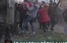 Grecja: Imigranci uderzają dzieckiem o policyjne tarcze.