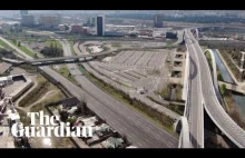 Dron nagrywa opustoszałe Włoskie autostrady w miastach dotkniętych Koronawirusem