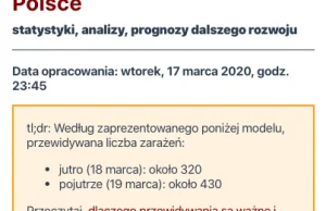 Prognoza epidemii koronawirusa w Polsce w oparciu o model matematyczny