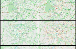 KORONA Traffic - Ruch w typową środę i środę 18 marca o godzinie 17:00