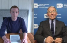 Mark Zuckerberg i dr Anthony Fauci rozmawiają o COVID-19 - wideo