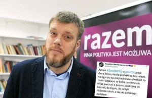 Zandberg: jeśli firma płaci podatki na Cyprze to tam powinna prosić o pomoc