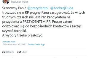 Marek "przełożyć wybory" Jakubiak