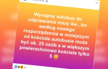 Parafianie uwierzyli w żart księdza: "Wynajmę autobus do odprawiania mszy"