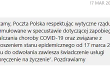 Poczta Polska zawiesiła doręczenie na życzenie