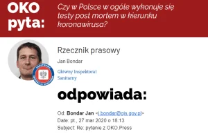 Chamstwo rzecznika Sanepidu zamiast informacji o zgonach pacjentów