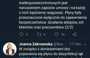 Odpowiedź Orlenu w sprawie płynu do dezynfekcji