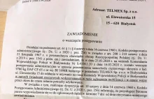Urząd miasta Białegostoku rozsyła listy o zajęciu pojazdu.