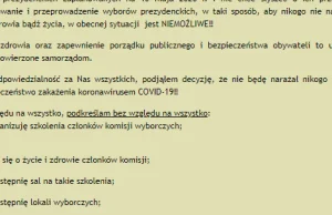 Wójt gminy Cyców nie zorganizuje wyborów prezydenckich na jej terenie.