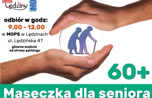 Miejski Ośrodek Kultury w Lędzinach rozdaje darmowe maseczki dla seniorów