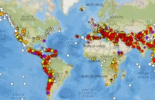 Interaktywna mapa trzęsień ziemi.