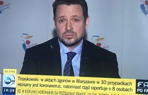 Trzaskowski: W stolicy na koronawirusa zmarło 30 ludzi, a rząd podaje 8 ofiar