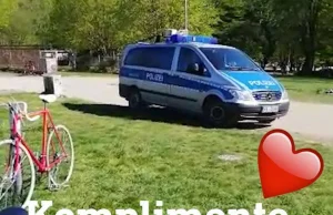 Frankfurcka policja w zderzeniu z ludźmi w parku...