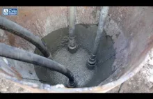 Formowanie betonowego pala w ziemi za pomocą eksplozji z energii elektrycznej