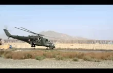 Polish Mi-24 Hind taking off in Afghanistan.