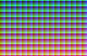 Paleta wszystkich możliwych kolorów RGB