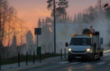 Na Podhalu armatka śnieżna odkaża ulice