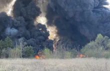 Pożar składowiska chemicznych odpadów koło Kielc