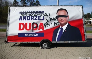 ZDRAJCA. DU*A. Wandale zniszczyli plakat wyborczy prezydenta