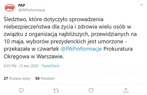 Prokuratura umorzyła śledztwo w sprawie wyborów