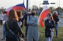 Protest pracowników na granicy z Czechami.