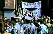 Taśmy bezpieki. Wiece poparcia dla strajkujących hutników. Wiosna 1988