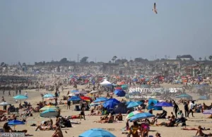 Newport, Kalifornia plaże pełne ludzi