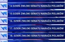 W "Wiadomościach" codziennie taki sam pasek informacyjny. Raz z kropką, raz bez