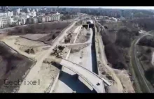 Obwodnica Warszawy / most Południowy / pełen lot od lotniska Chopina do...