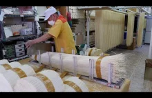 Produkcja makaronu przez rzemieślnika makaronowego w Korei Południowej